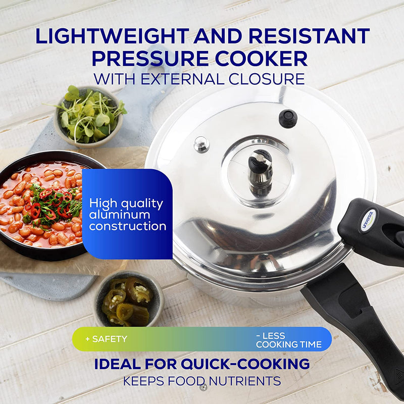 Anti-Rust Aluminum Ultra Pressure Cooker for 4 Servings, Pressure Cooker 3.7 Qt, Pressure Cooker for Canning, Even Heat Distribution, Diameter 9.4 inches - 24 cm / Height 6.9 inches - 18 cm by Universal