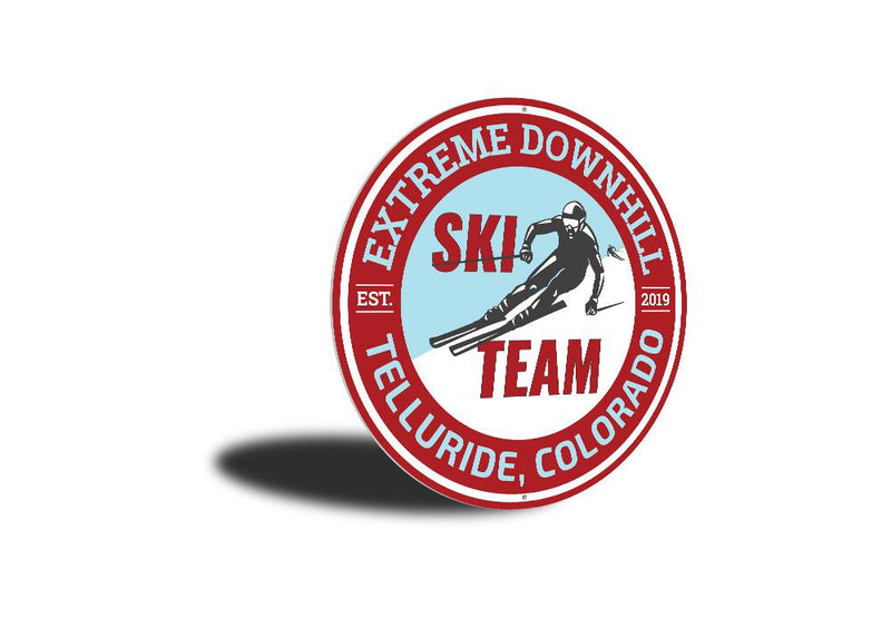 Downhill Ski Team Sign