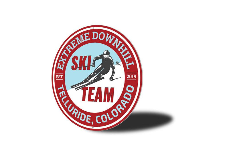 Downhill Ski Team Sign