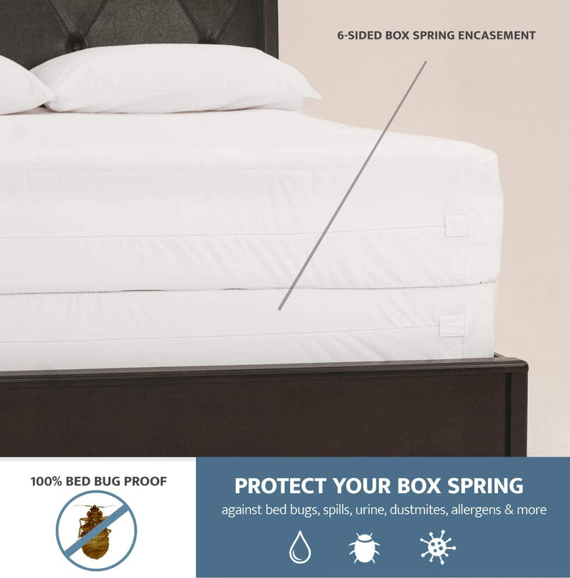 SafeRest Thick Box Spring Encasement - Waterproof - Breathable, Noiseless and Vinyl Free