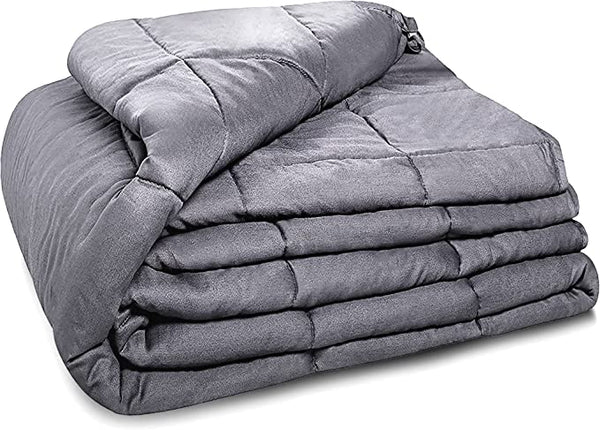 Quility Weighted Blanket for Adults - Heavy Blanket for Cooling & Heating - 100% Cotton Big Blanket w/ Glass Beads, Machine Washable Blankets - 60"x80", Insert