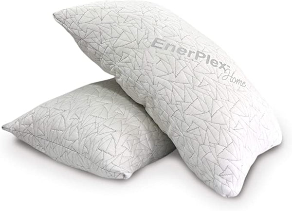 EnerPlex Memory Foam Pillows -  Adjustable, CertiPUR-US Certified King Size Pillow for Sleeping w/ Extra Foam & Removable Viscose of Bamboo Cover - Machine Washable Firm Pillow