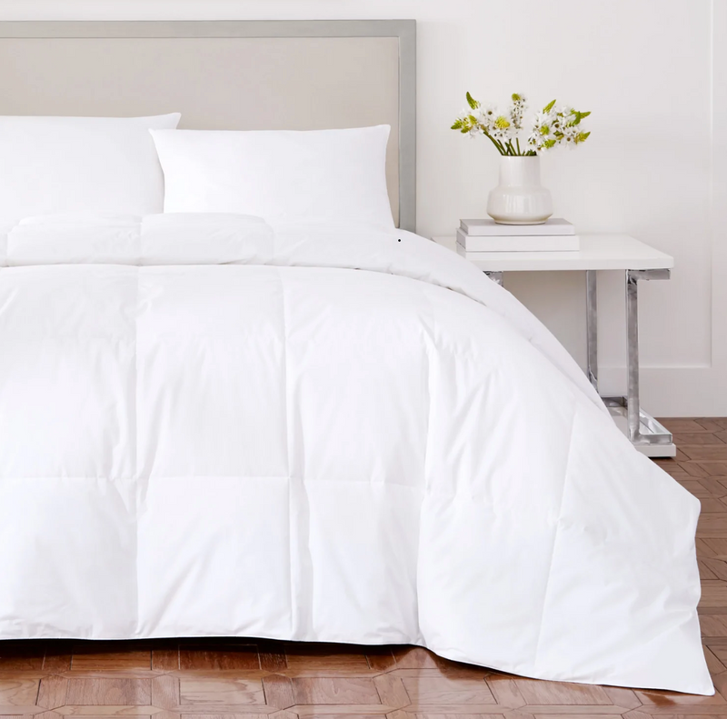 Down Comforter Light Weight - 100% Cotton Covered - Oversized - Down Fill, 233 Thread Count Cotton Shell  I BedTite