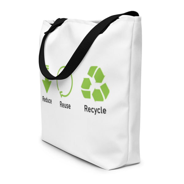 Reduce Reuse Recycle Large Tote Bag