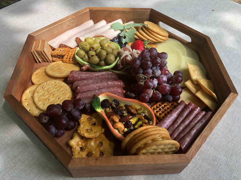 Octagon Wood Charcuterie/Serving Tray 15"